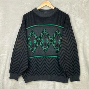 VTG Peter Werth Geometric Crewneck Sweater Men’s Sz L